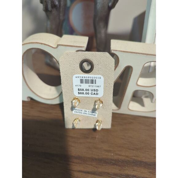 Anthropologie Festive Crystal Post Stud Earrings - Picture 3 of 3